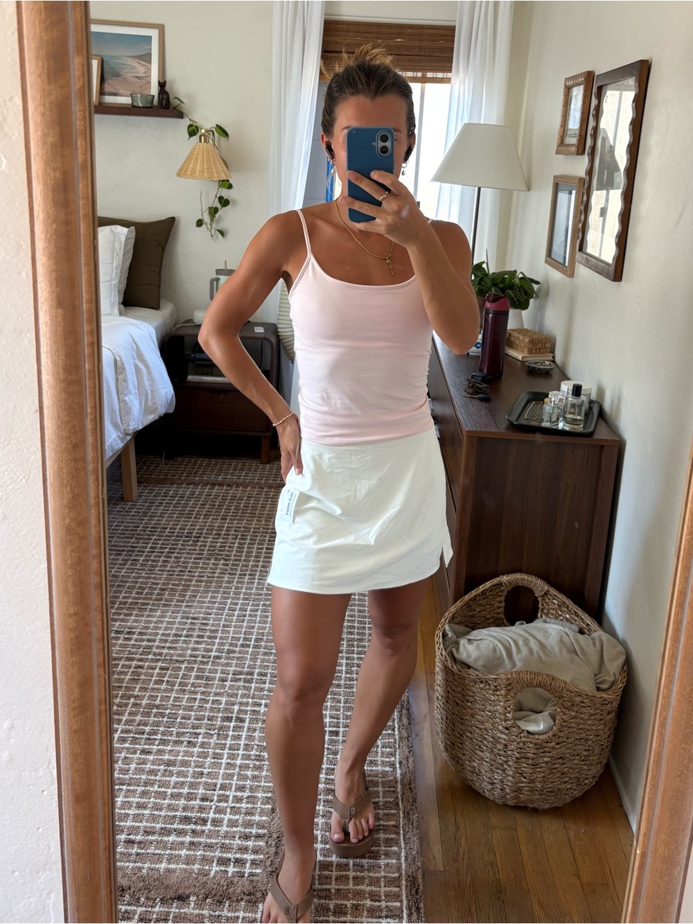 Active Powersoft skirt in white and green top set